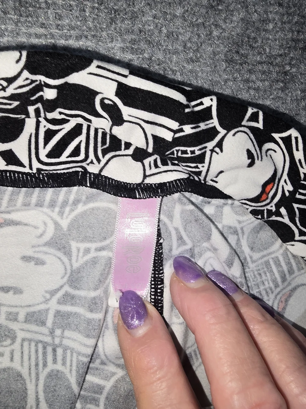 LuLaRoe Black and White Cartoon Character Leggings